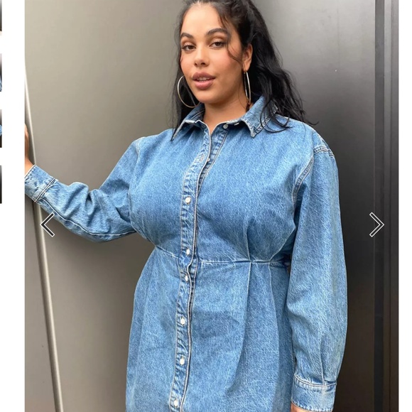 Asos  plus oversized denim dress - Picture 1 of 3